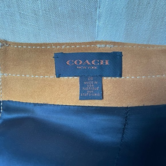 Genuine COACH butterscotch suede mini skirt w/ pockets SIZE 6 - Picture 7 of 8